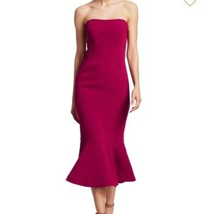 plum strapless dress